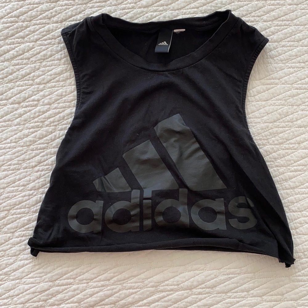 Black adidas crop top